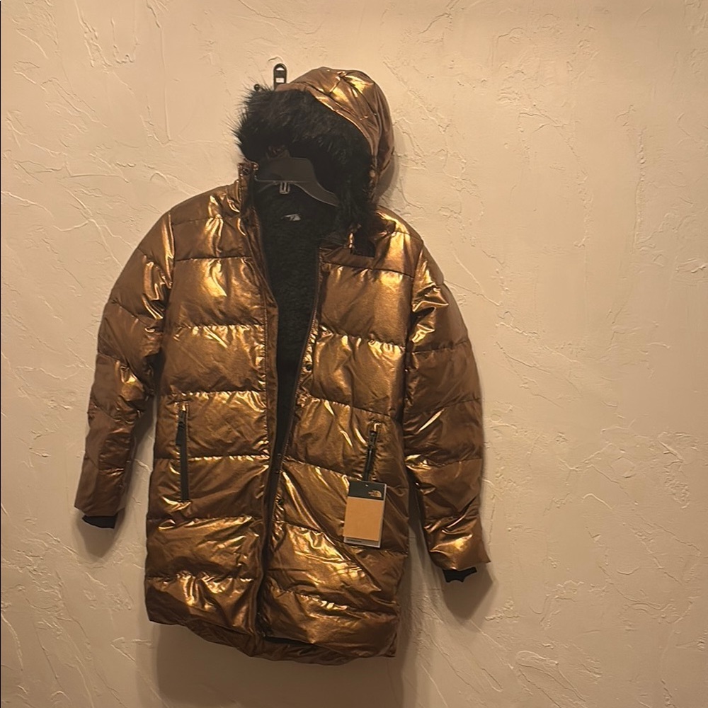 The North Face Metallic Bronze Puffer Jacket.  XL New with tags.